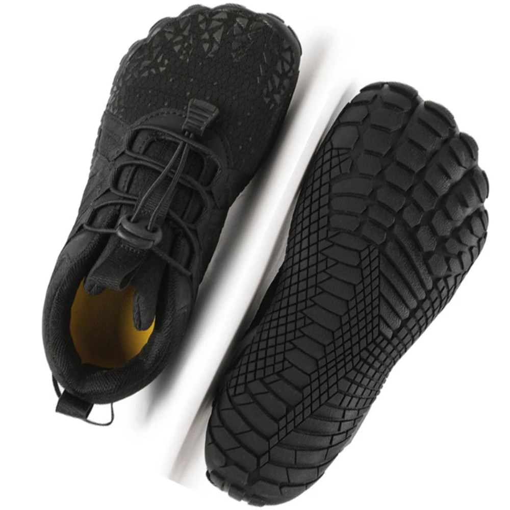 Orthopädische Flexible Barfußschuhe für Kinderfüße - FlexiFit Active - Schwarz
