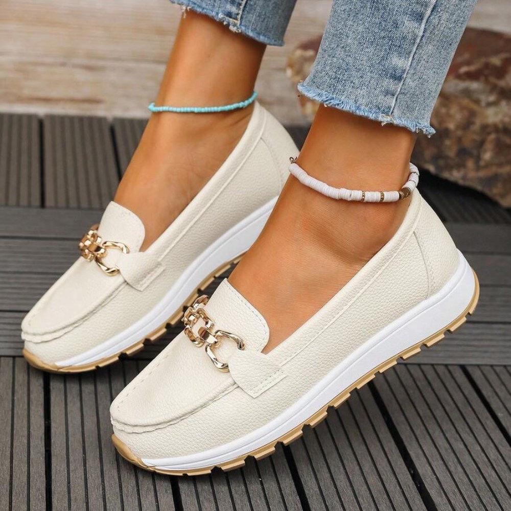 Orthopädische Stilvolle Damen-Loafers - Weiß